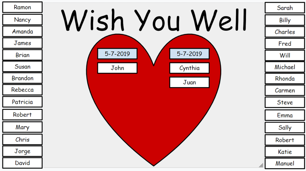 Example of digital wish you well heart.